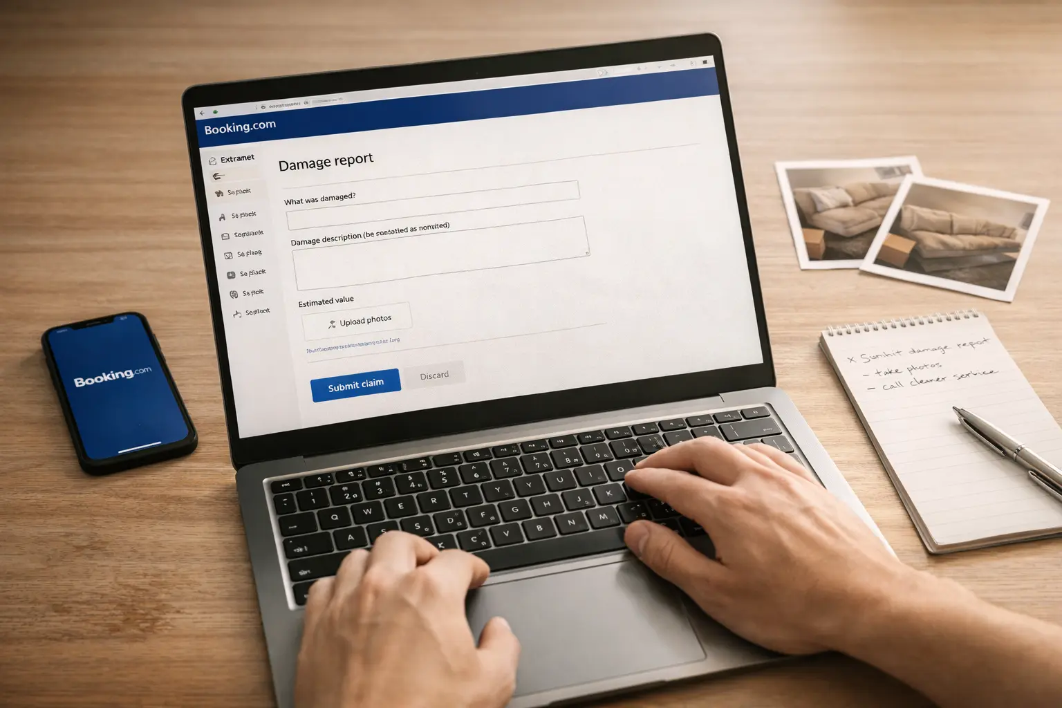 Host che gestisce richiesta danni su Booking.com