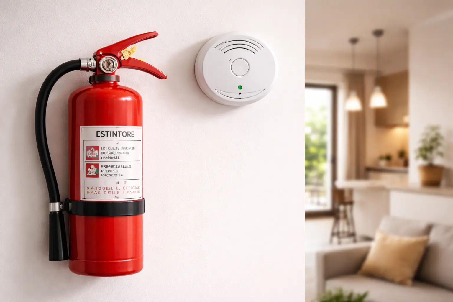 Estintore 6kg polvere e rilevatore gas per affitti brevi