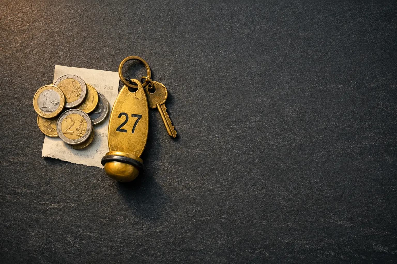 Monete e ricevuta tassa di soggiorno per affitti brevi