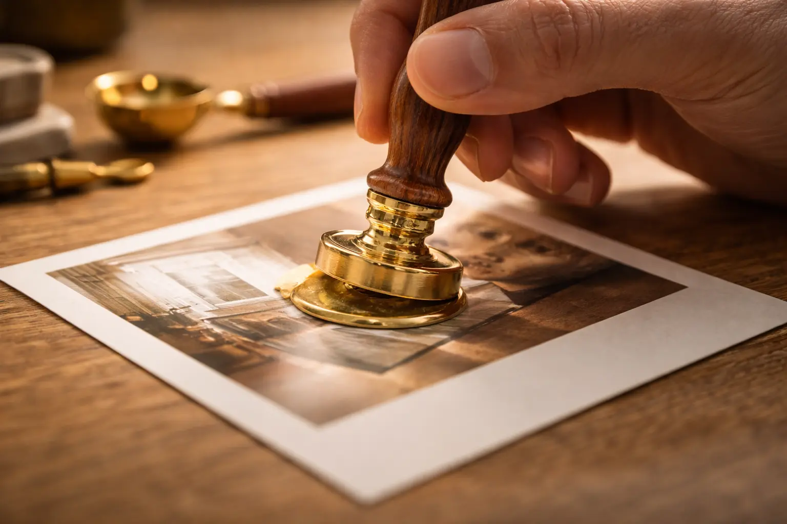 Foto di appartamento con watermark discreto del nome struttura